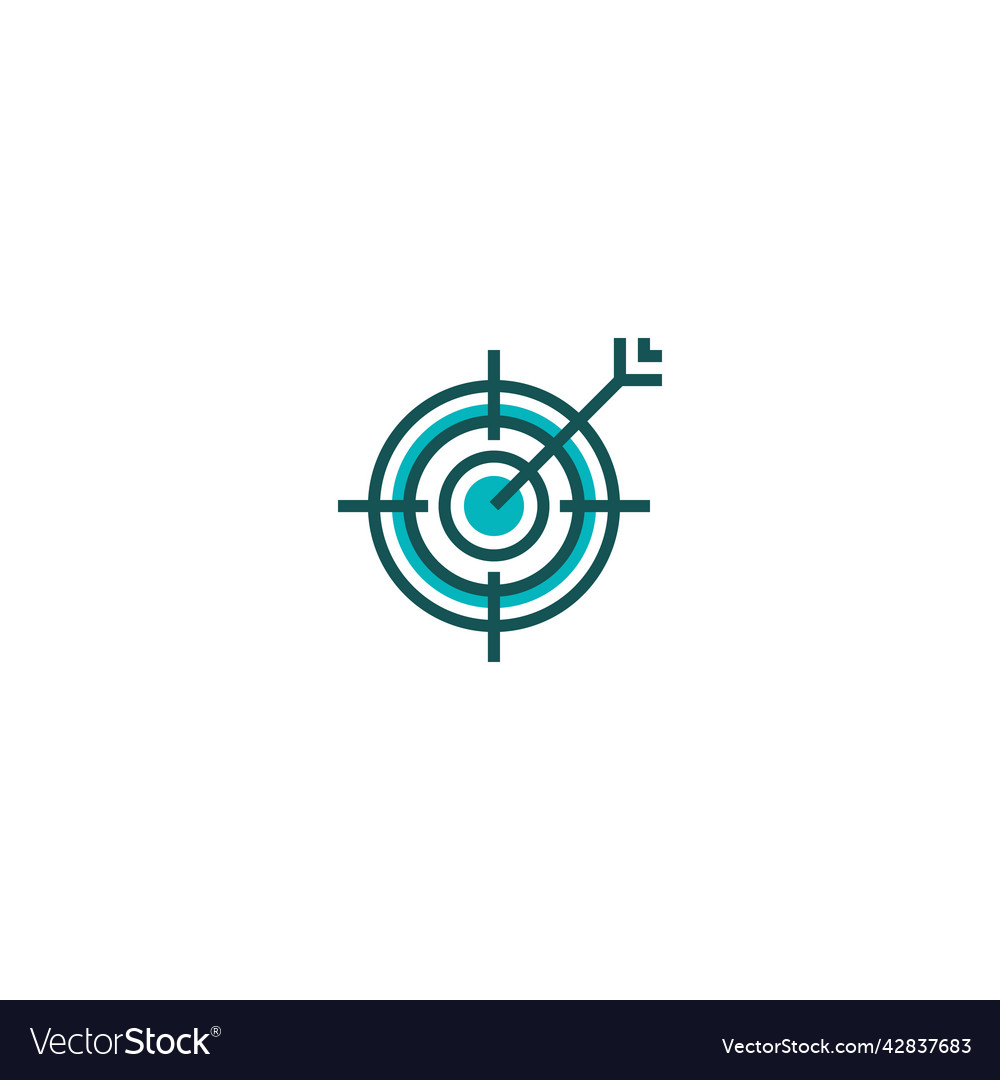 Target line icon linear style sign for mobile Vector Image