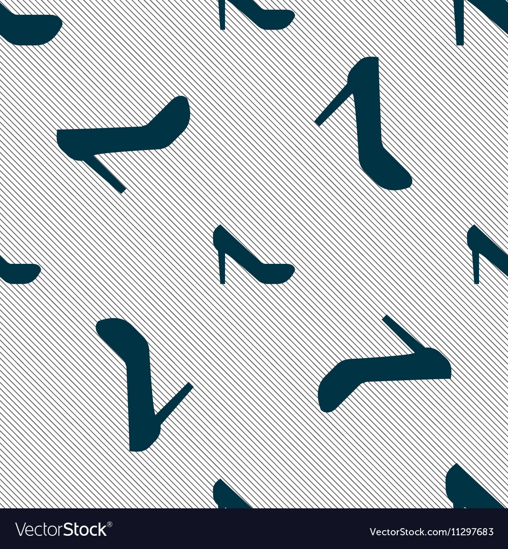 Woman shoes icon sign seamless pattern