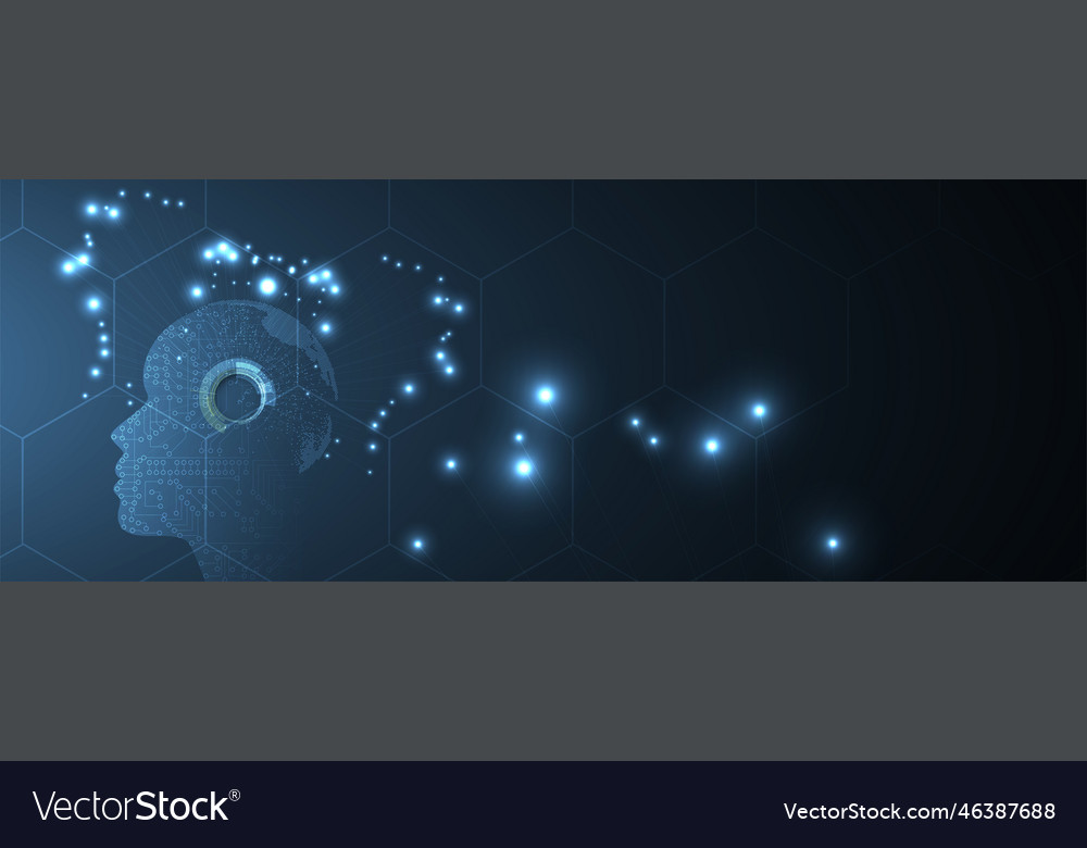 Artificial intelligence technology web background vector image Artificial intelligence technology web background