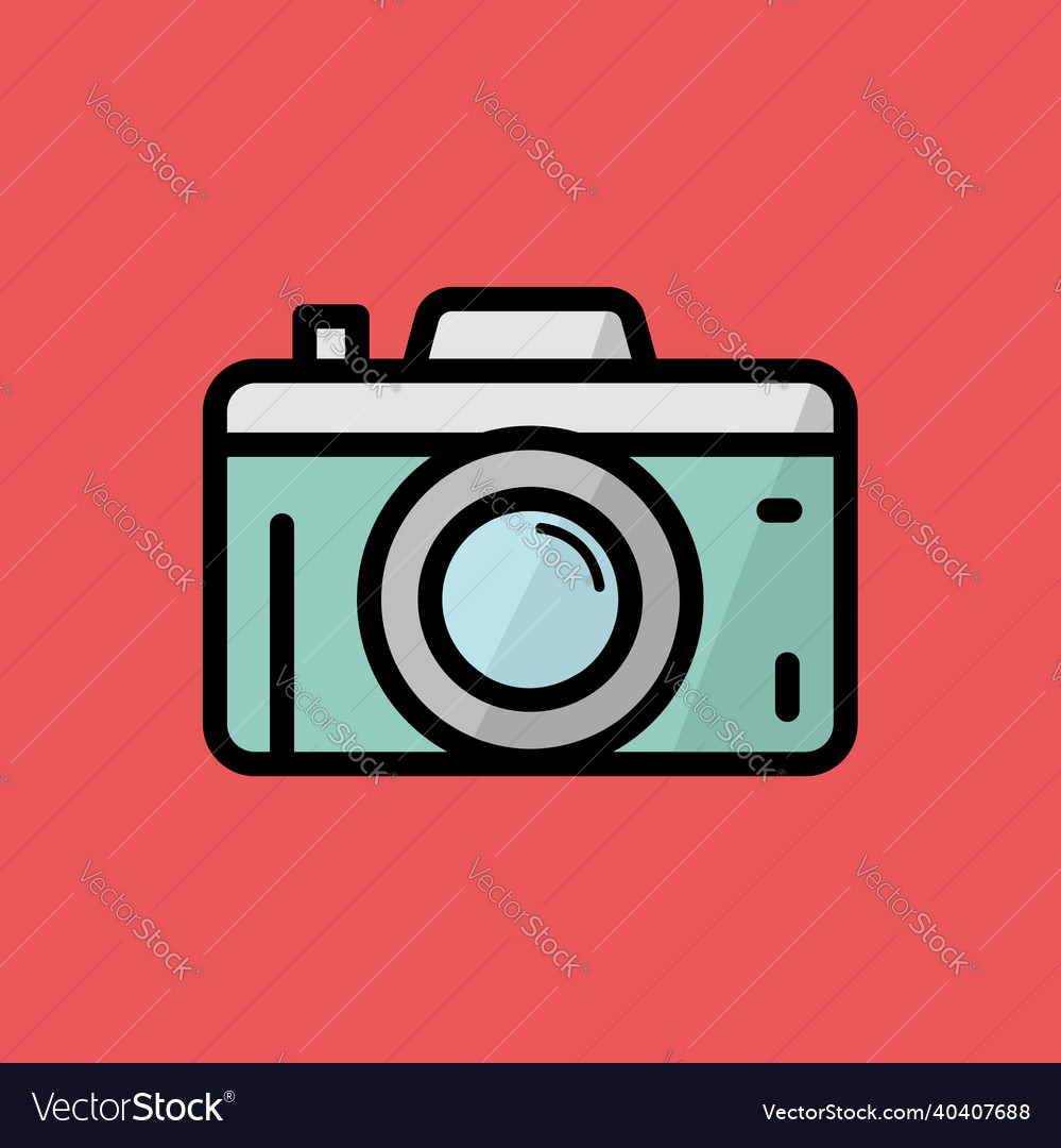 Camera icon with flat design style Vector Image Camera icon with flat design style