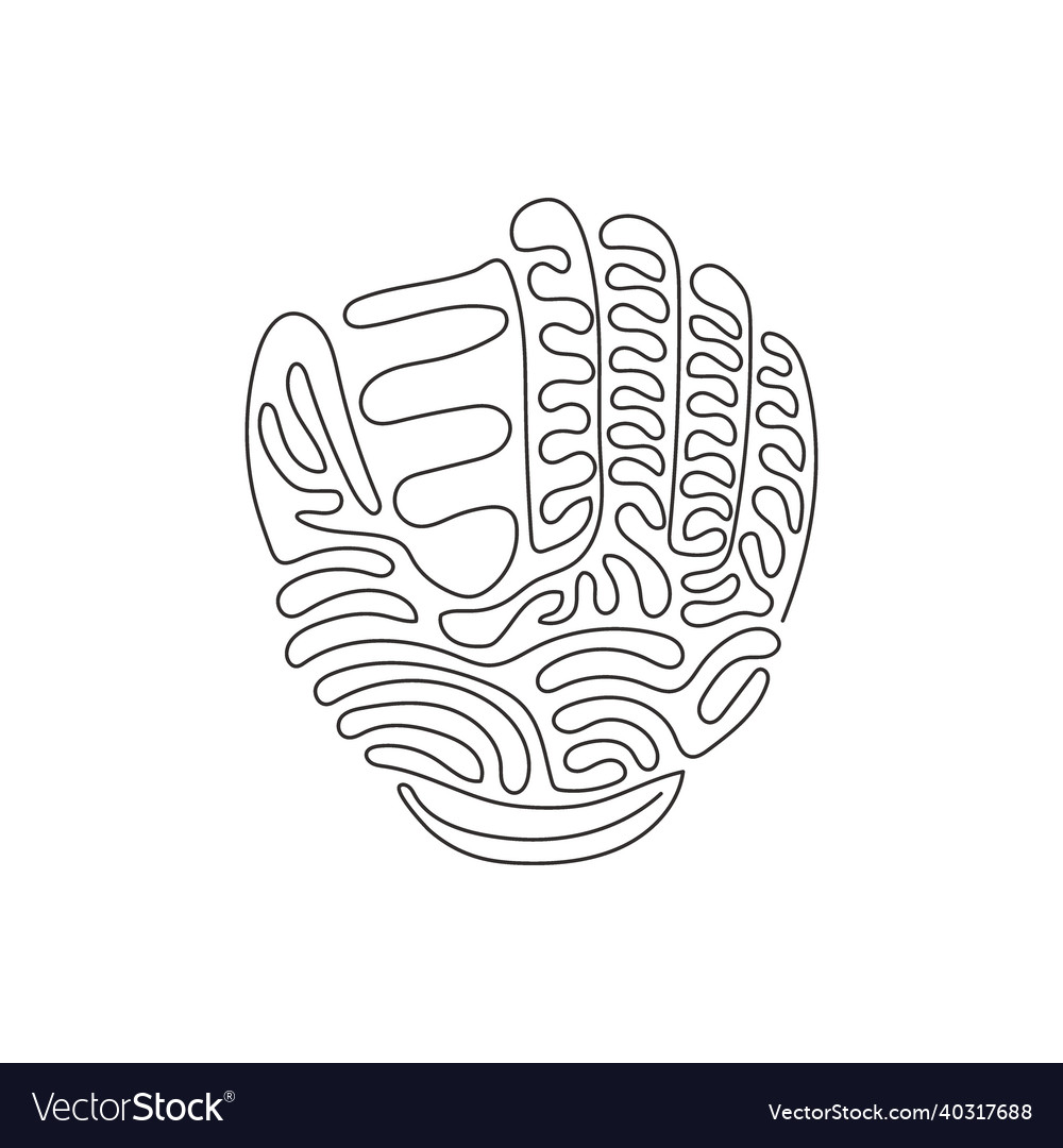 Kontinuierliche eine Linie Zeichnung Baseball Leder vector image Kontinuierliche eine Linie Zeichnung Baseball Leder
