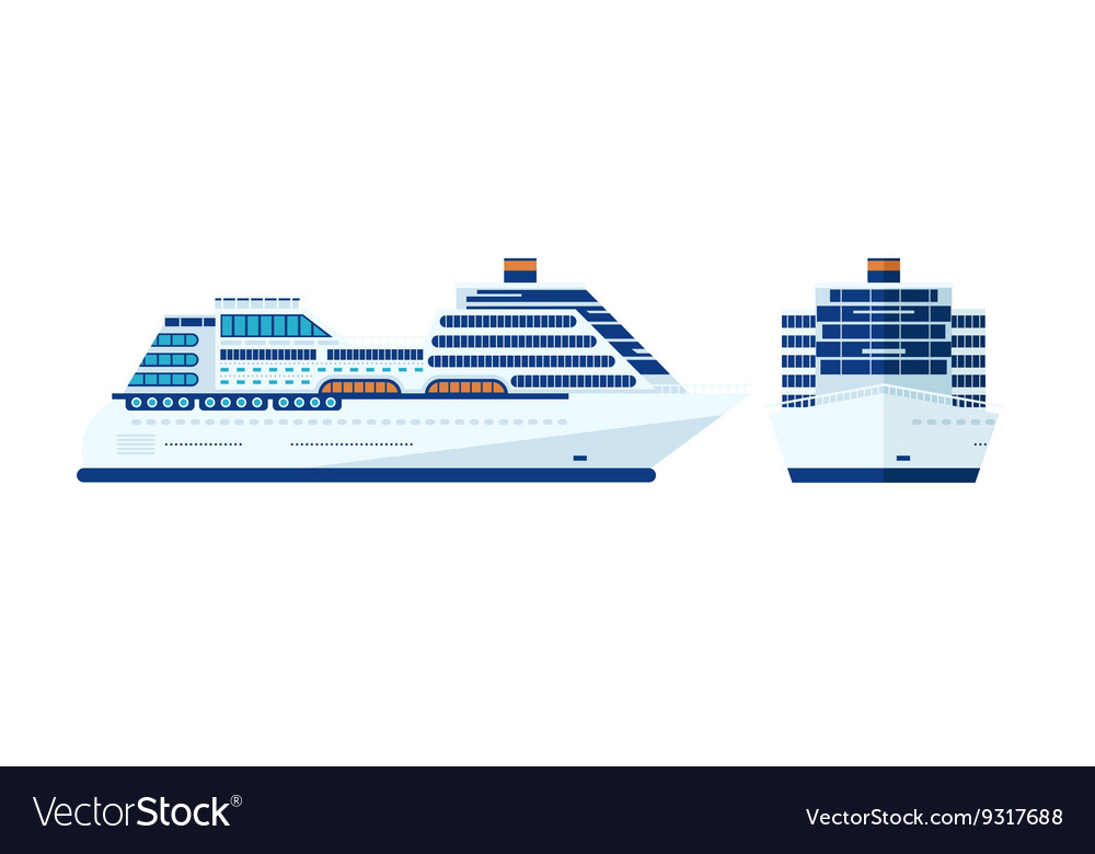 Cruise ship isolated side view Royalty Free Vector Image