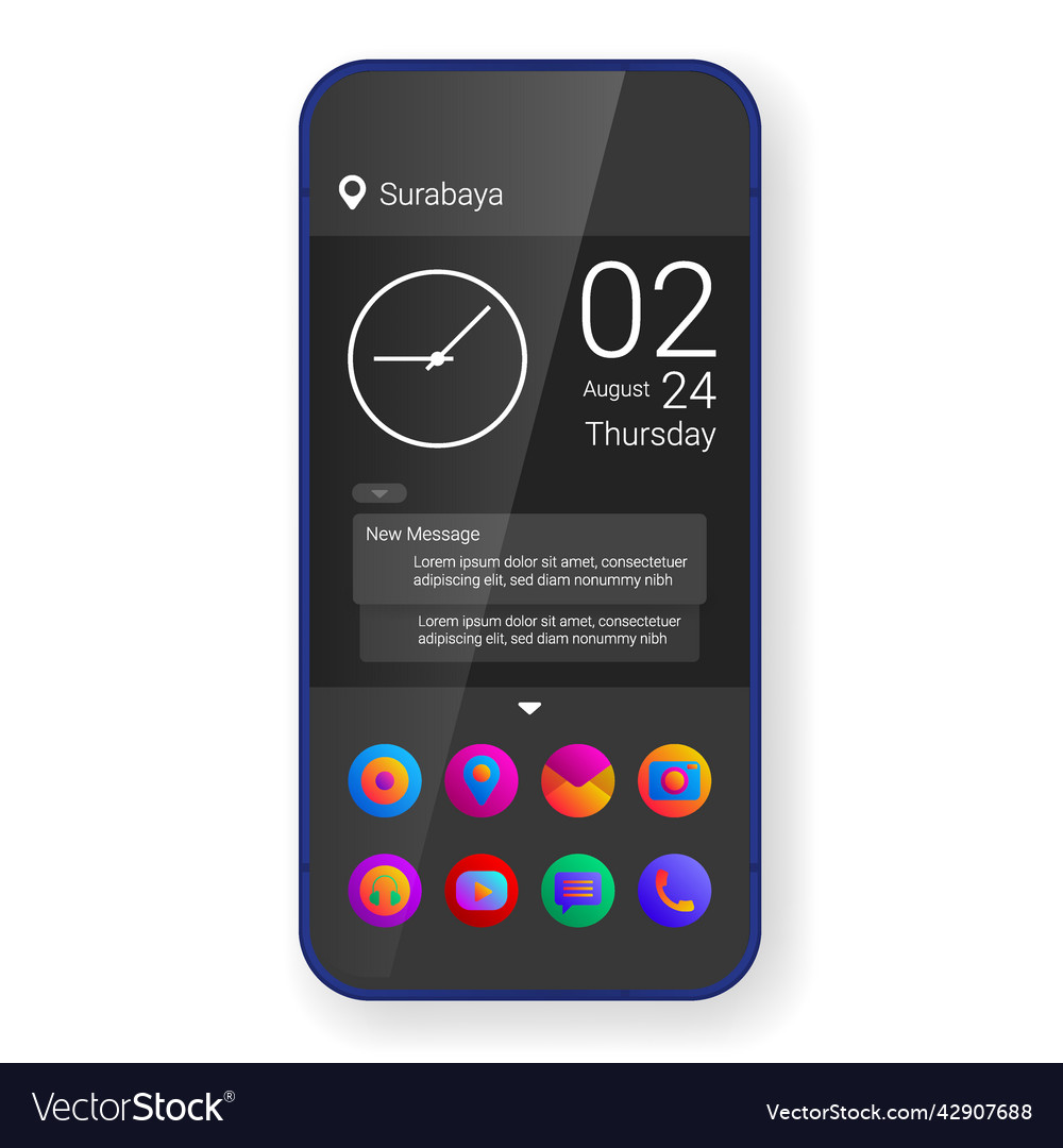 Dark mode home screen userr interface mobile app