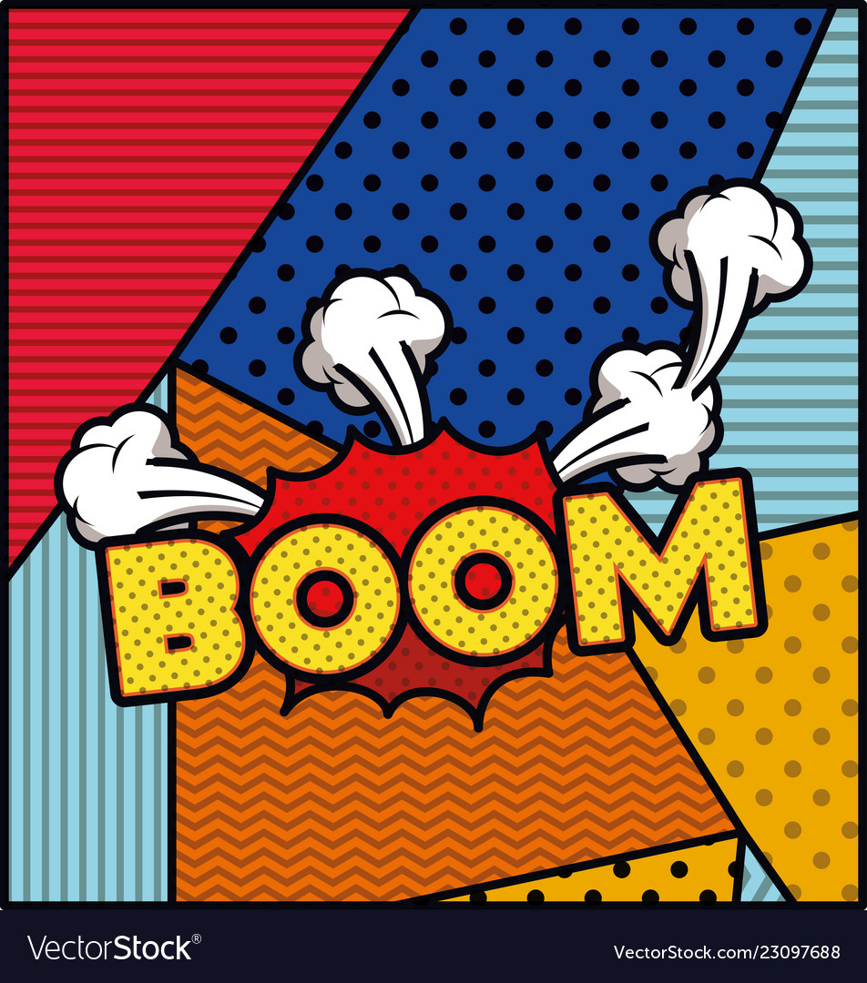 Expression bubble with boom pop art style Vector Image