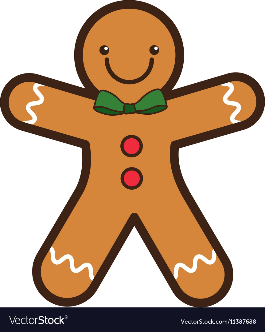 Ginger cookie christmas character isolated icon Vector Image