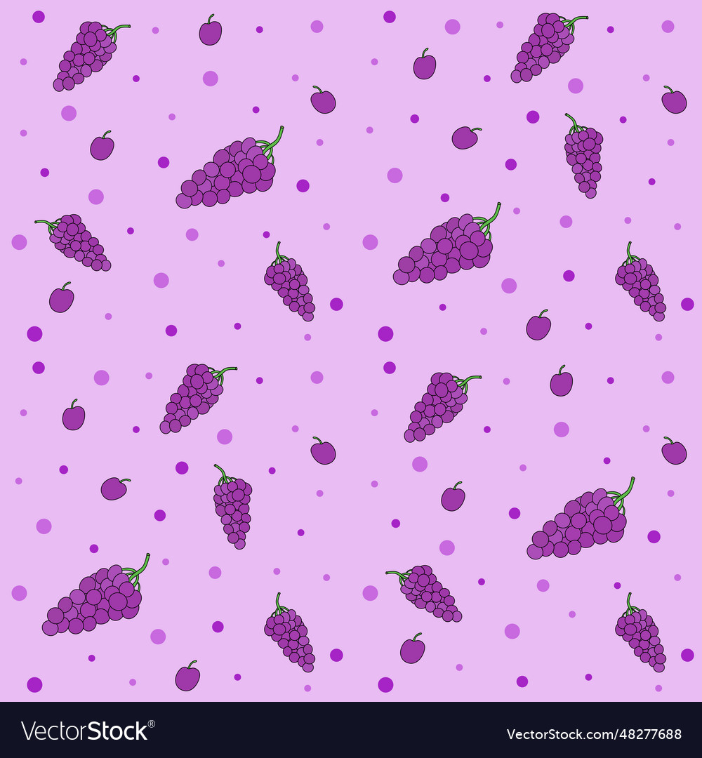 Grape and circle pattern seamless on purple Vector Image Grape and circle pattern seamless on purple