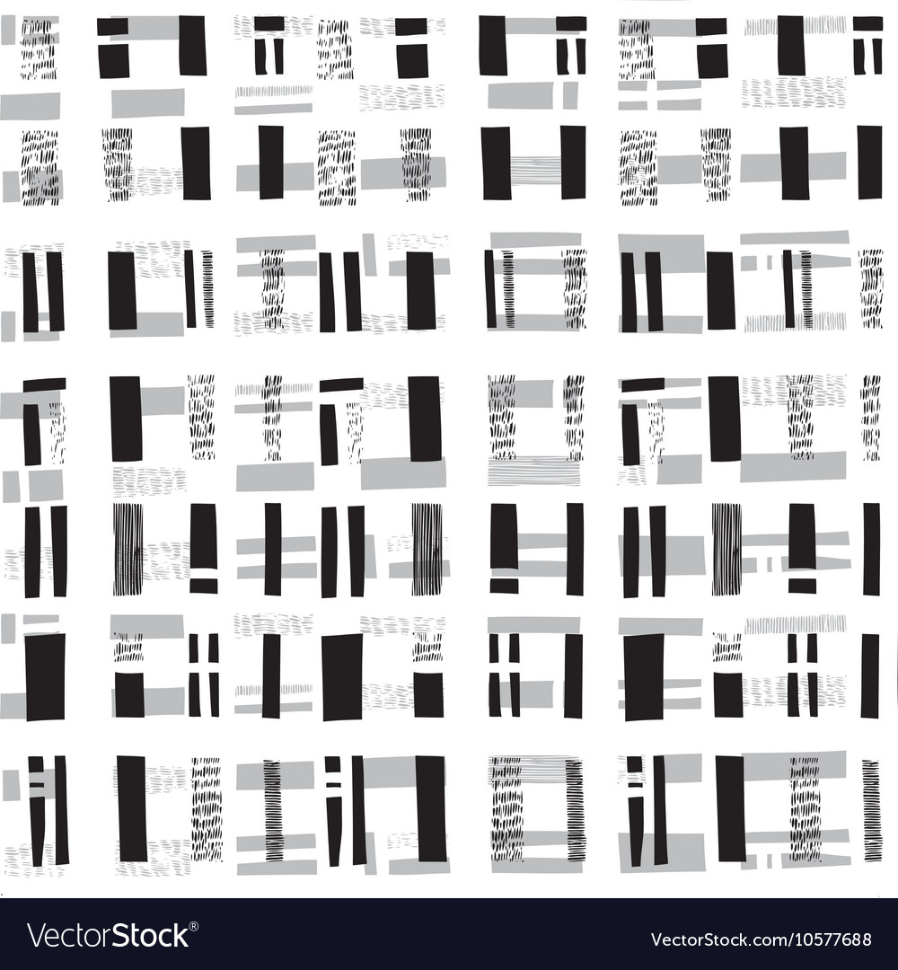 Hand-drawn seamless pattern with abstract