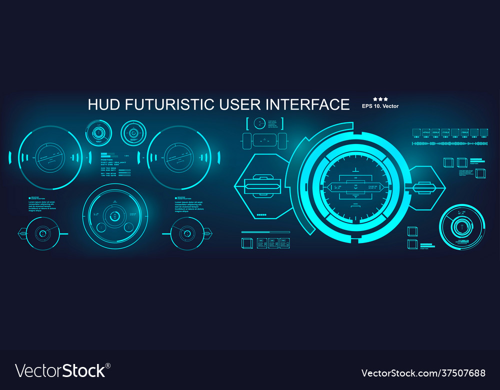 Hud futuristic blue user interface target Vector Image