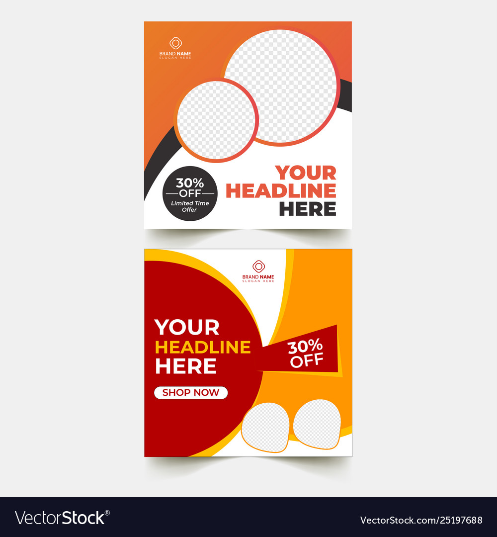  Instagram Social Media Post Template Royalty Free Vector