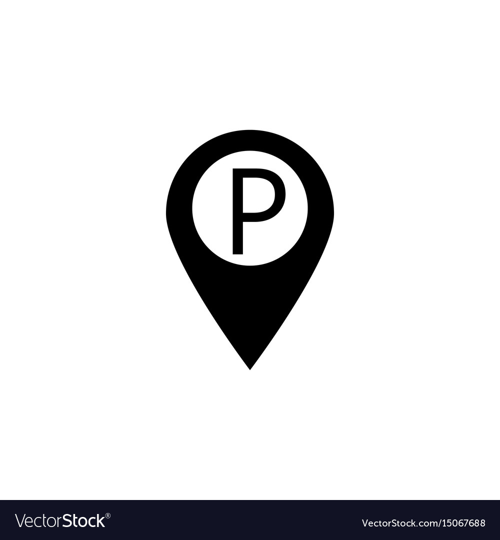 Kartenzeiger mit Parkplatz solide Icon Navigation