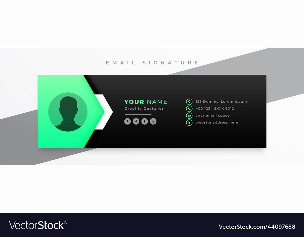 Modern style business mail signature card template