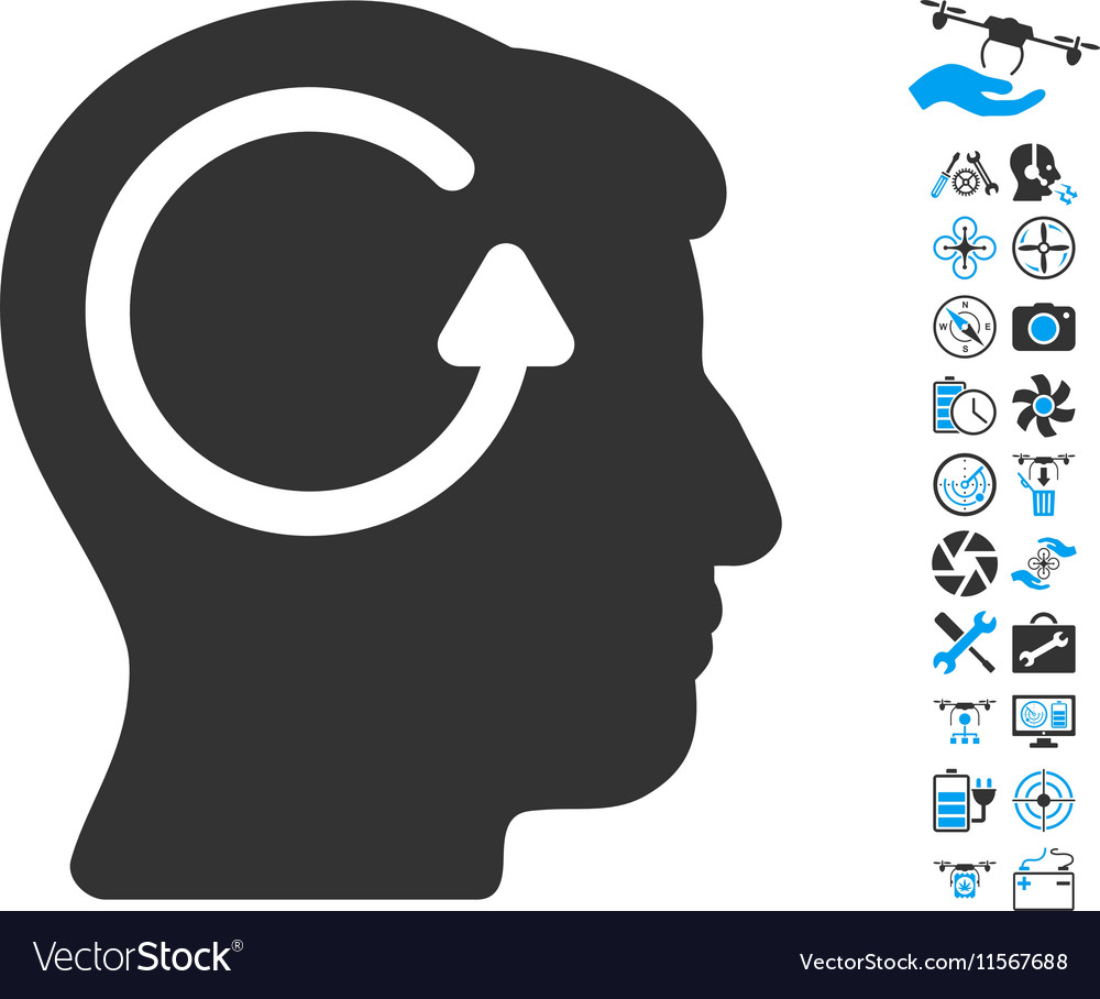 Refresh head memory icon with copter tools bonus Vector Image