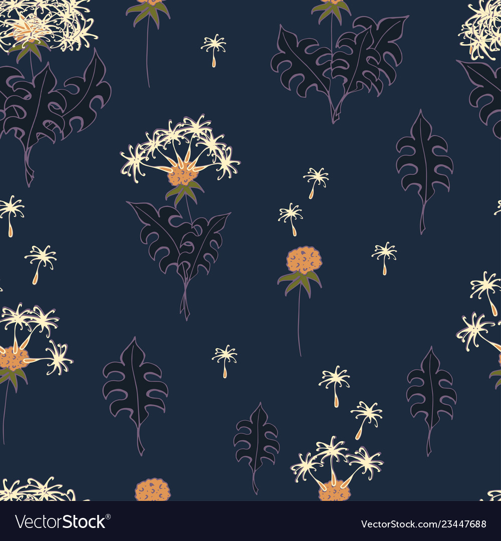 Seamless pattern with dandelion flower Vector Image Seamless pattern with dandelion flower