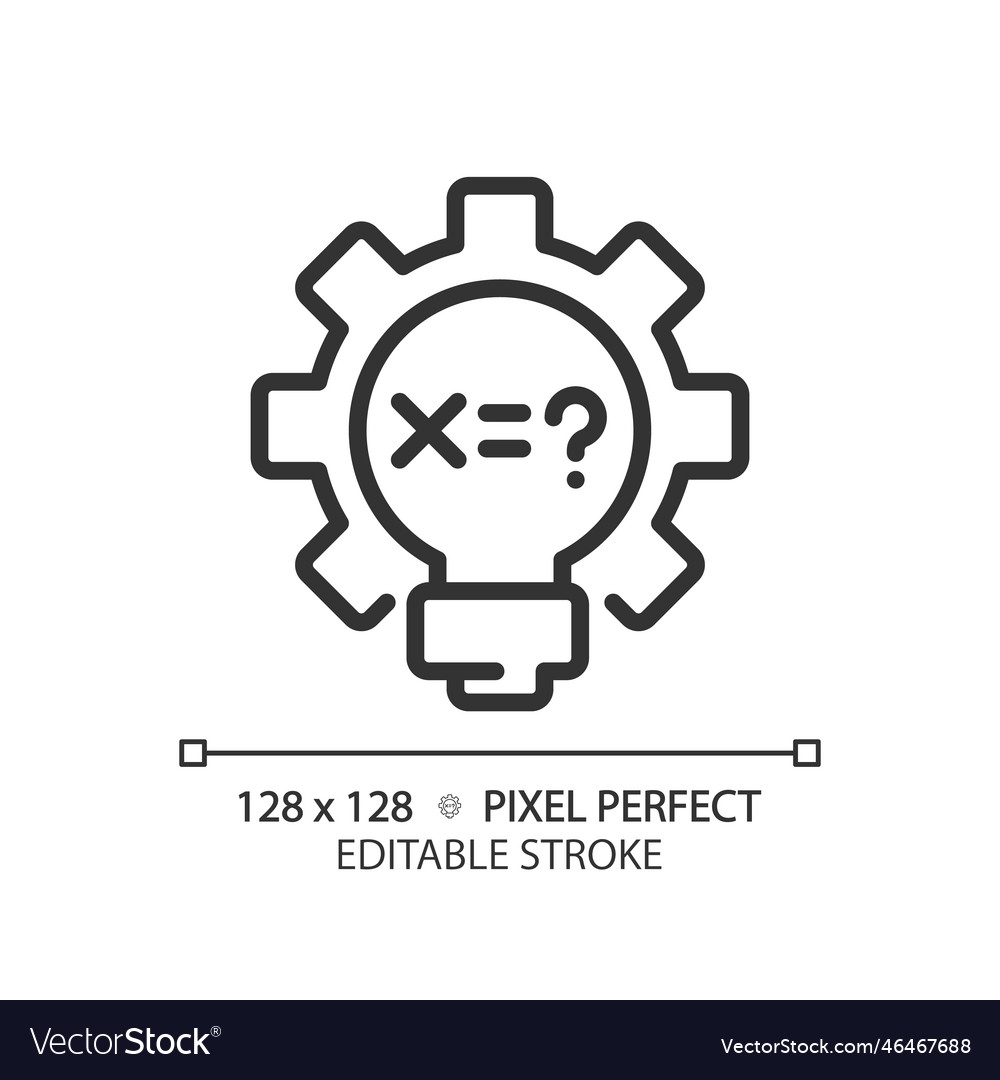 Stem in mathematics pixel perfect linear icon vector image Stem in mathematics pixel perfect linear icon