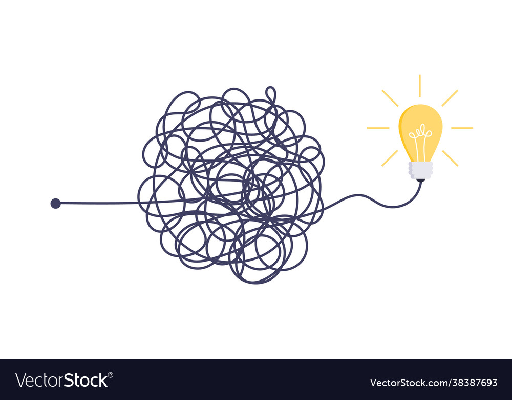Complex easy simple way from start to idea chaos vector image Complex easy simple way from start to idea chaos