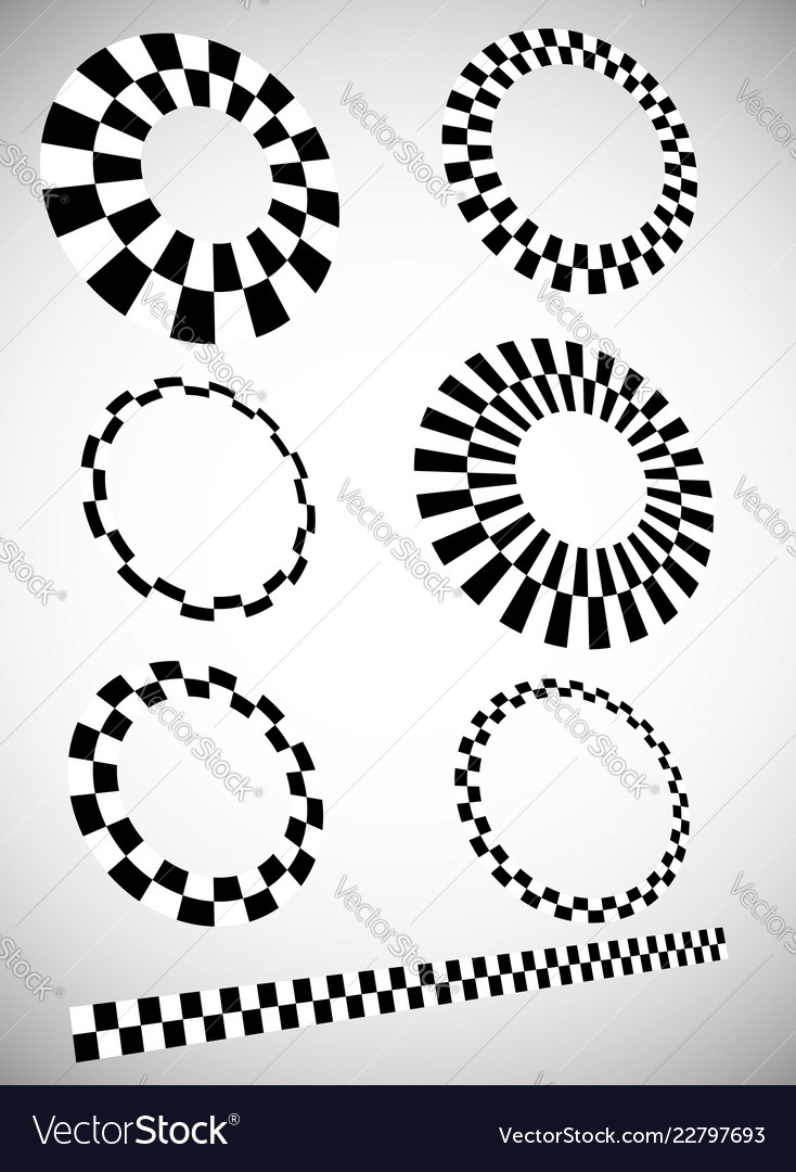 Different checkered chequered elements in 3d