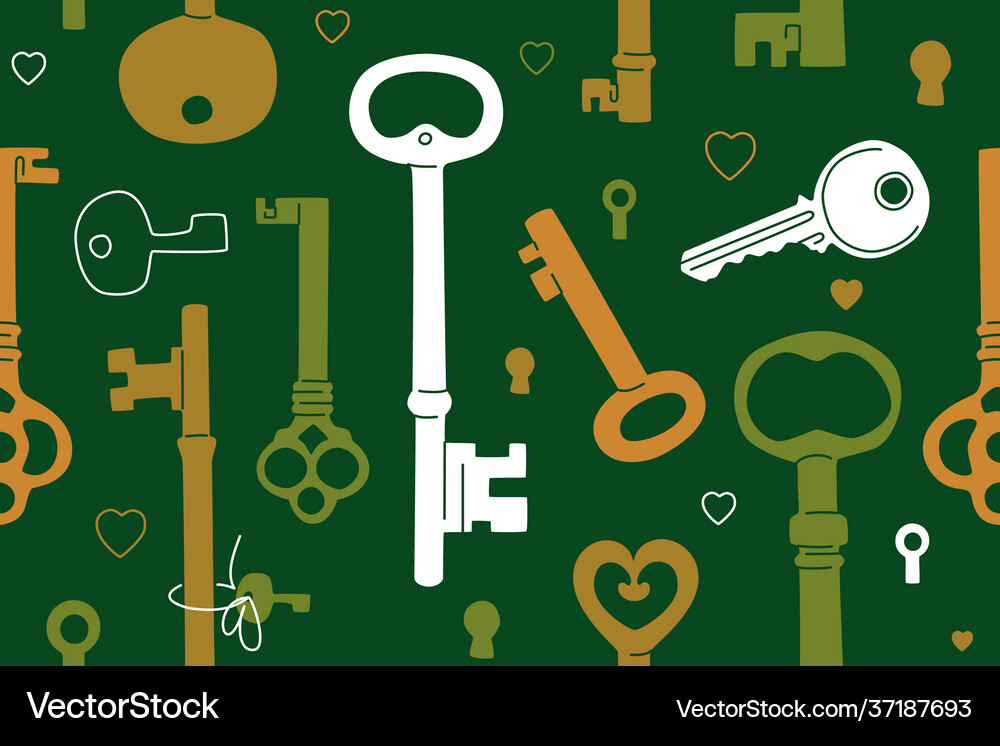 Lucky keys seamless pattern Royalty Free Vector Image