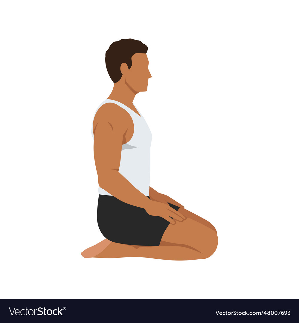 Man doing thunderbolt pose adamantine vector image Man doing thunderbolt pose adamantine