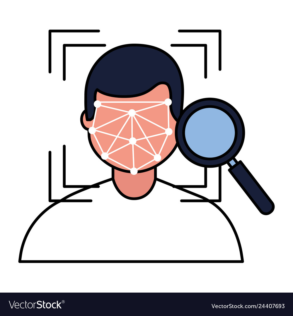 Man face scan biometric analysis