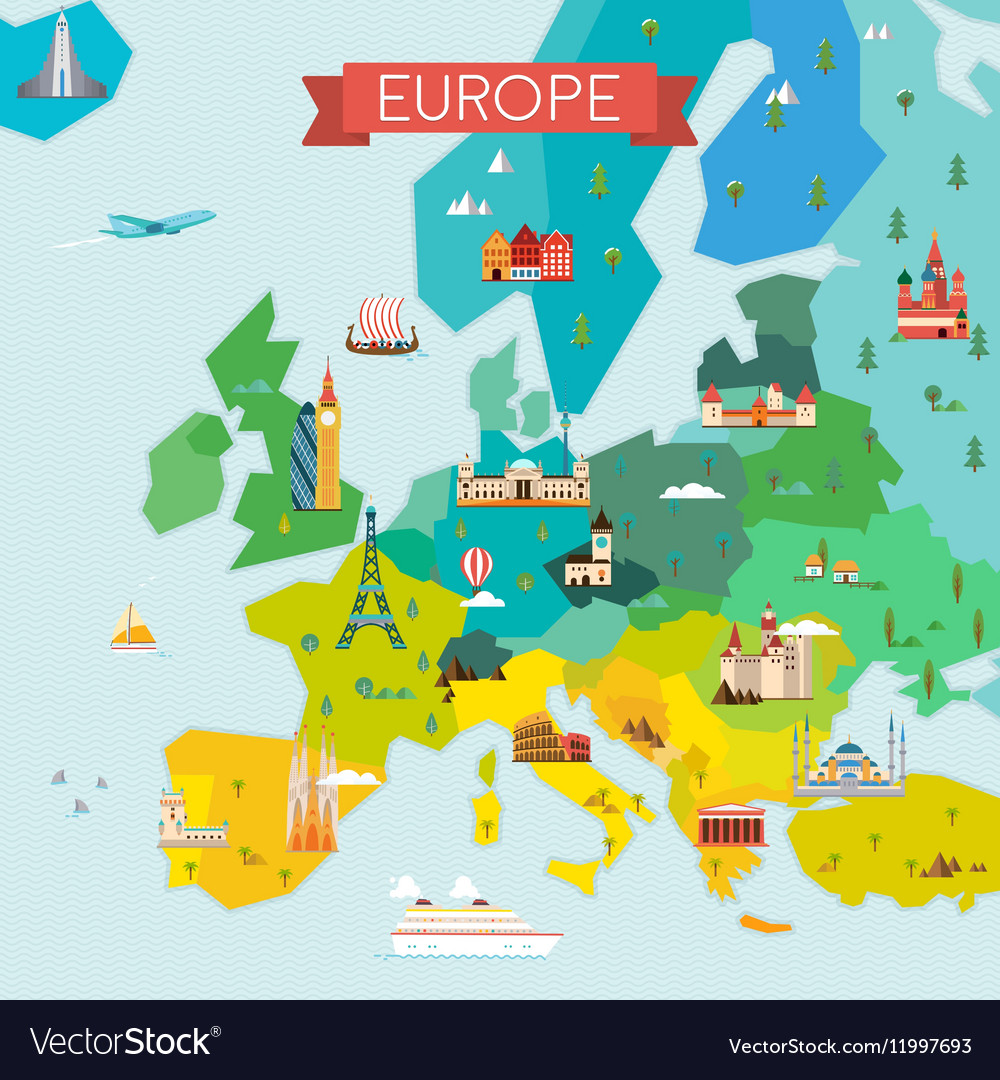 Map europe Royalty Free Vector Image - VectorStock