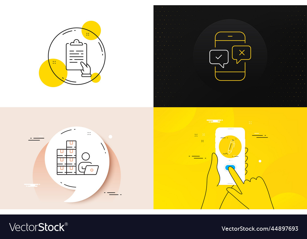 Minimal set of signature inventory and clipboard vector image Minimal set of signature inventory and clipboard