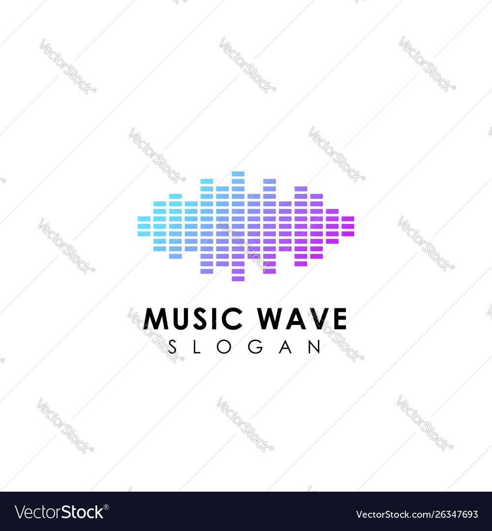 Music wave logo design tech icon symbol