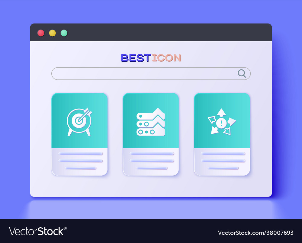 Set graph chart diagram target and many ways Vector Image Set graph chart diagram target and many ways