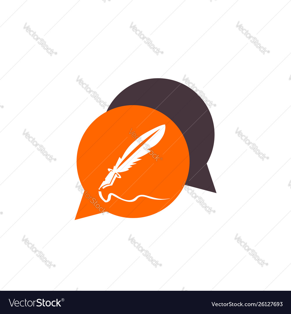 Einfache Feder Tinte Stift Anwendung Icon und Logo Vector Image Einfache Feder Tinte Stift Anwendung Icon und Logo