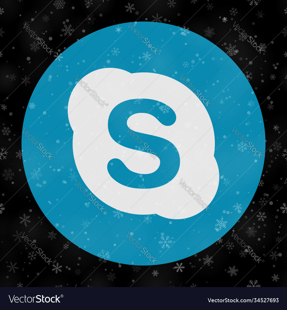 Skype logo icon with snowflakes