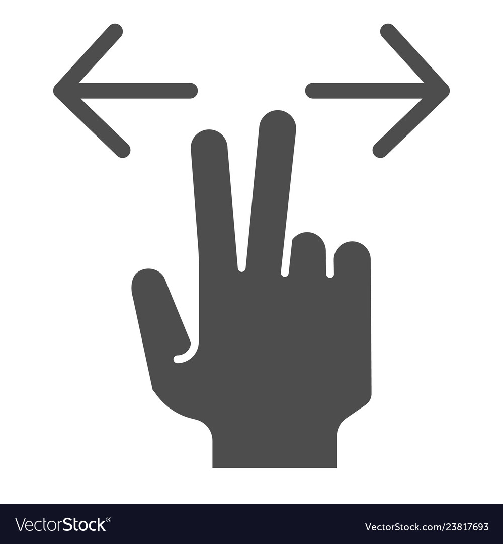 Two fingers resize solid icon enlarge