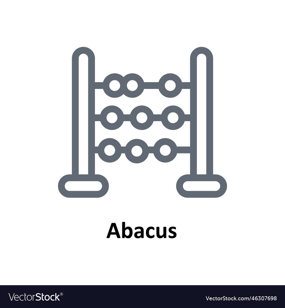 Abacus outline icons simple stock illus