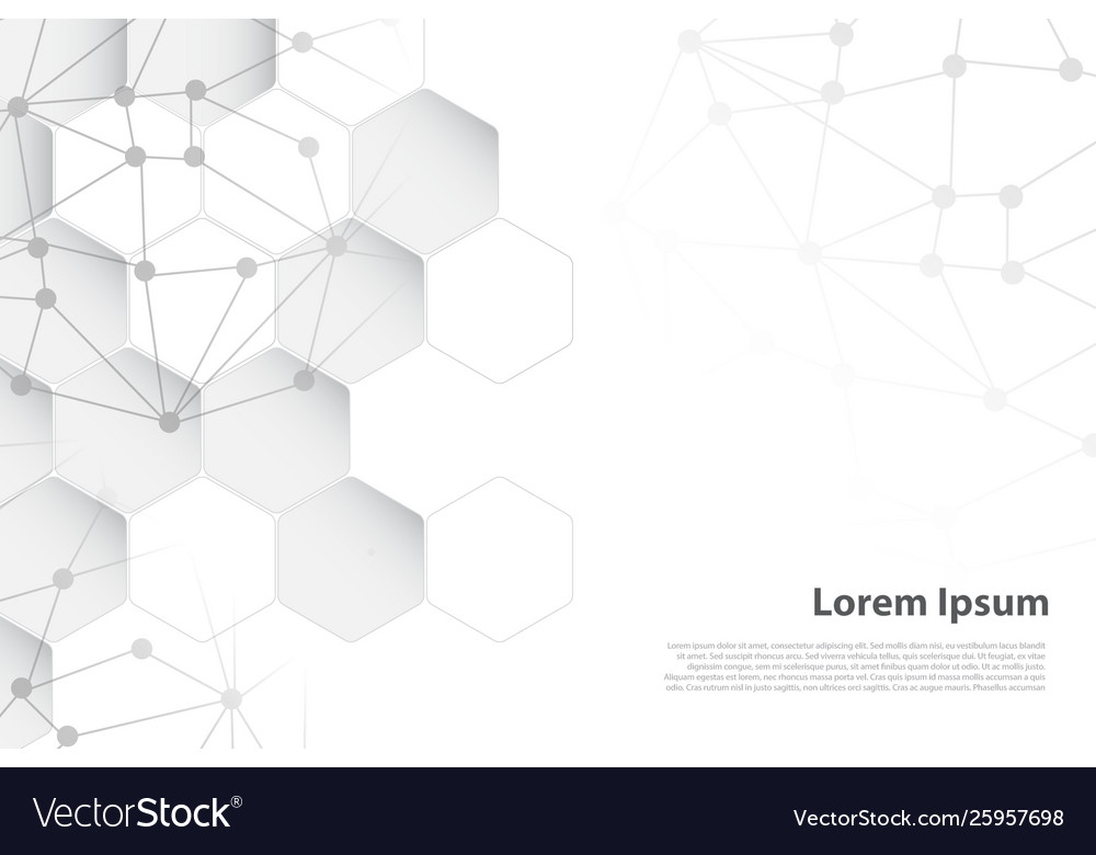 Abstract paper hexagon white background pattern vector image Abstract paper hexagon white background pattern
