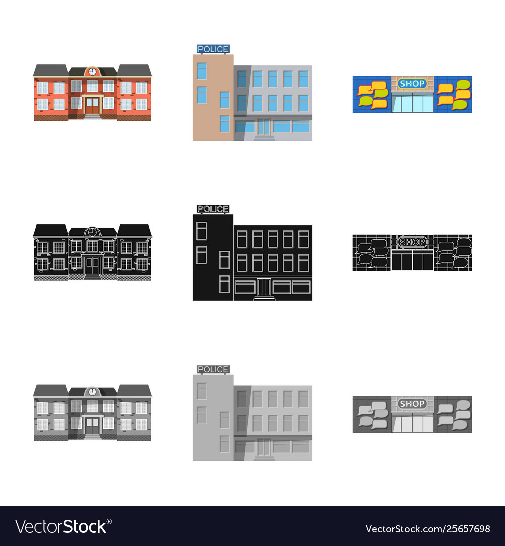 Building and front logo vector image Building and front logo