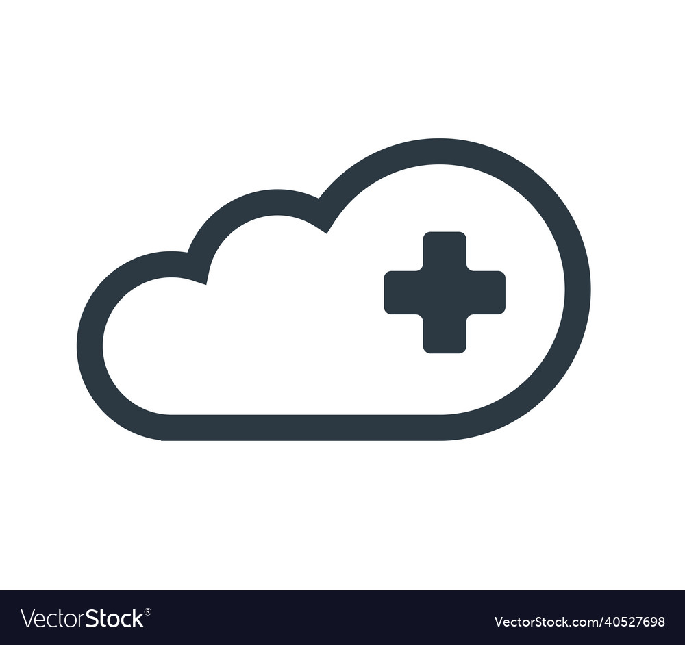 Cloud computing concept with plus icon vector image Cloud computing concept with plus icon