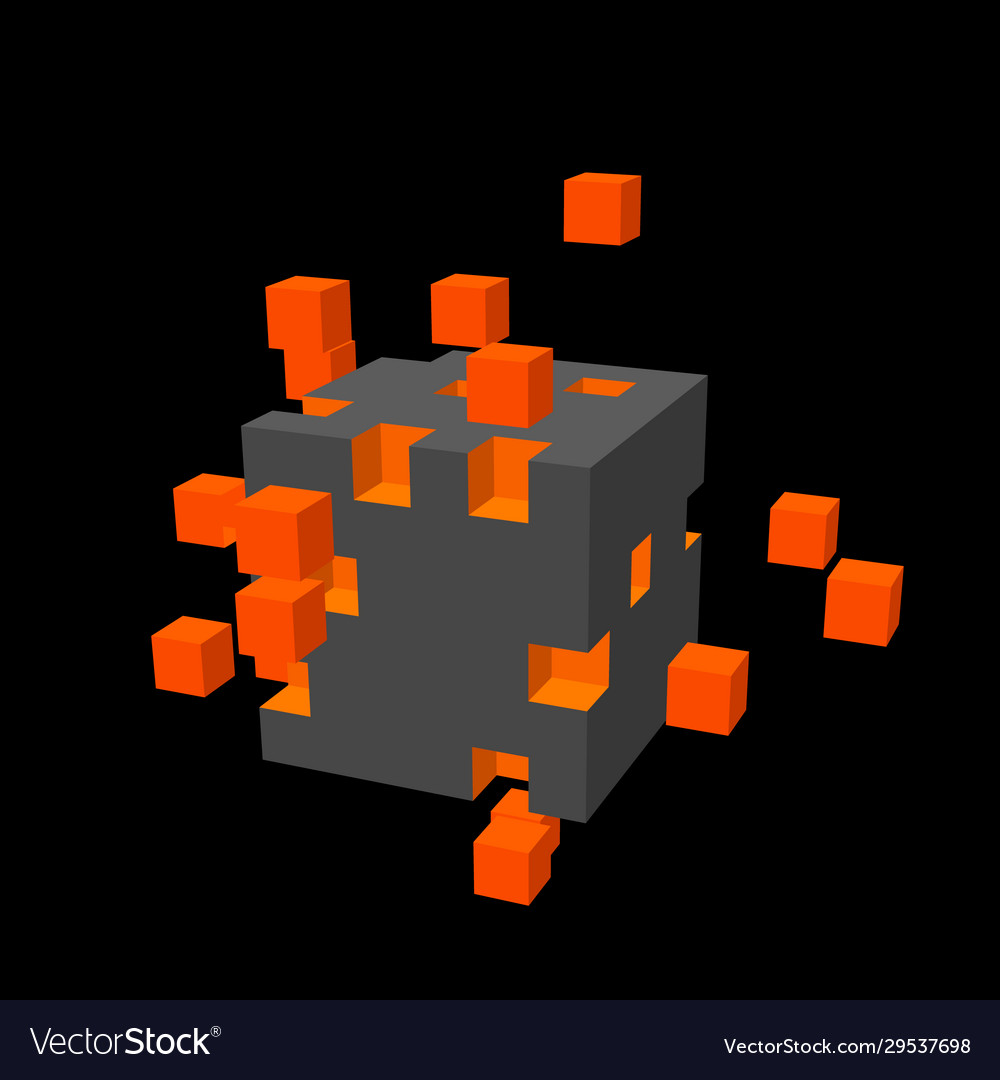Cube from small cubes big data concept Vector Image Cube from small cubes big data concept