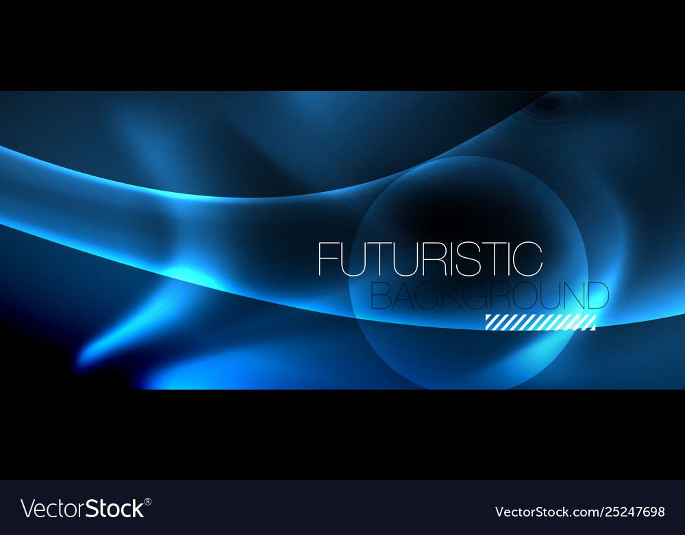 Dark background with neon color waves vector image Dark background with neon color waves