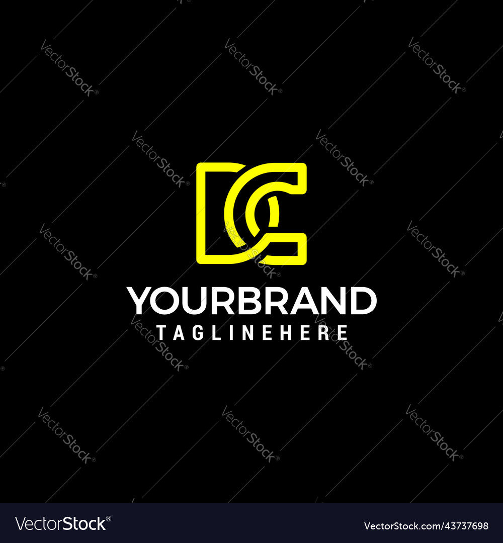 Dc monogram logo typographic sign with uppercase Vector Image