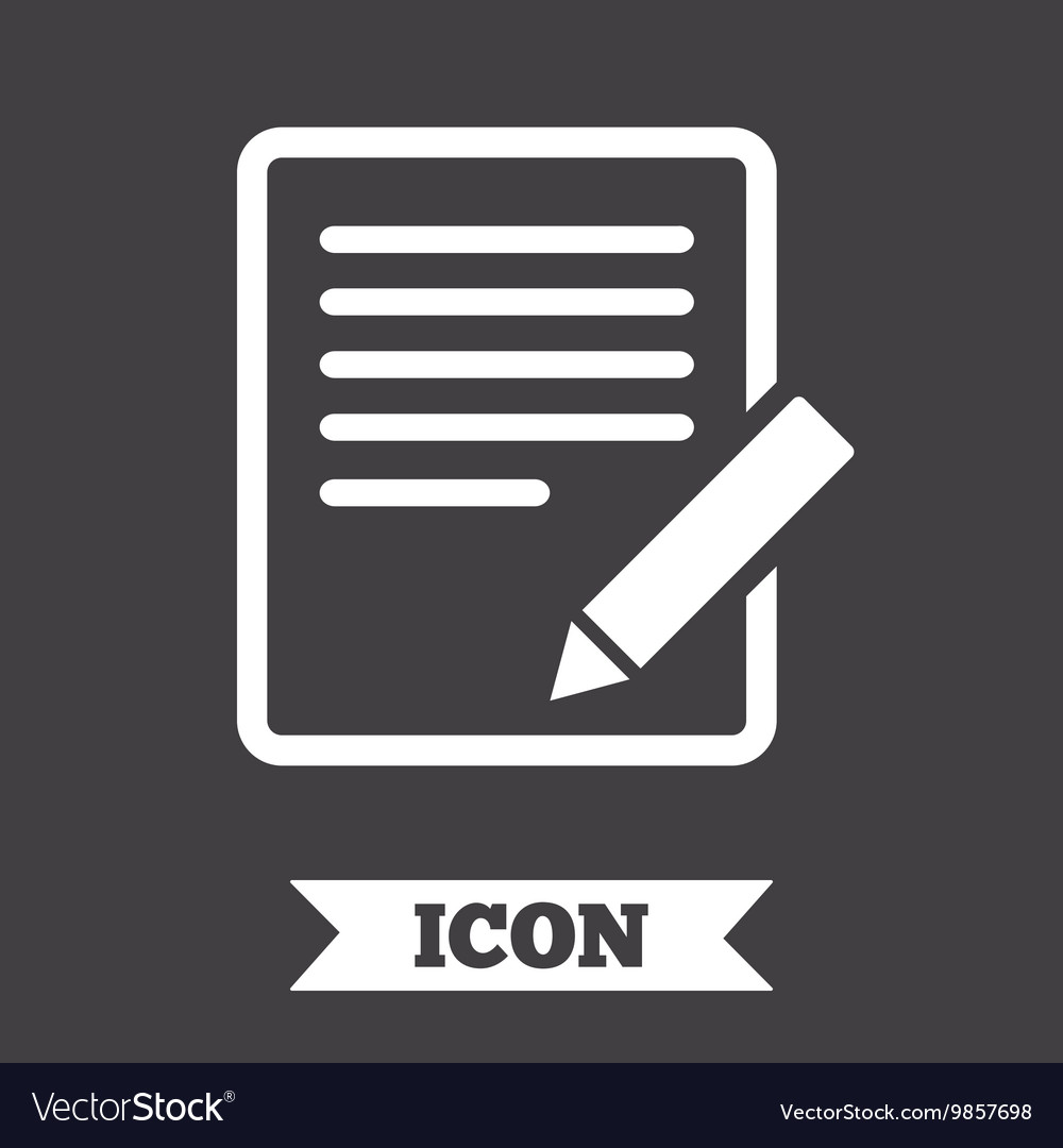 Edit document sign icon content button