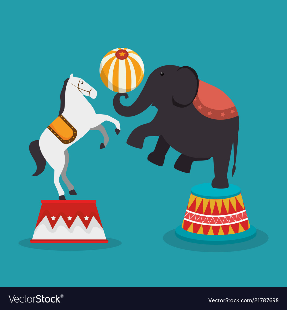 Elephant circus show icons