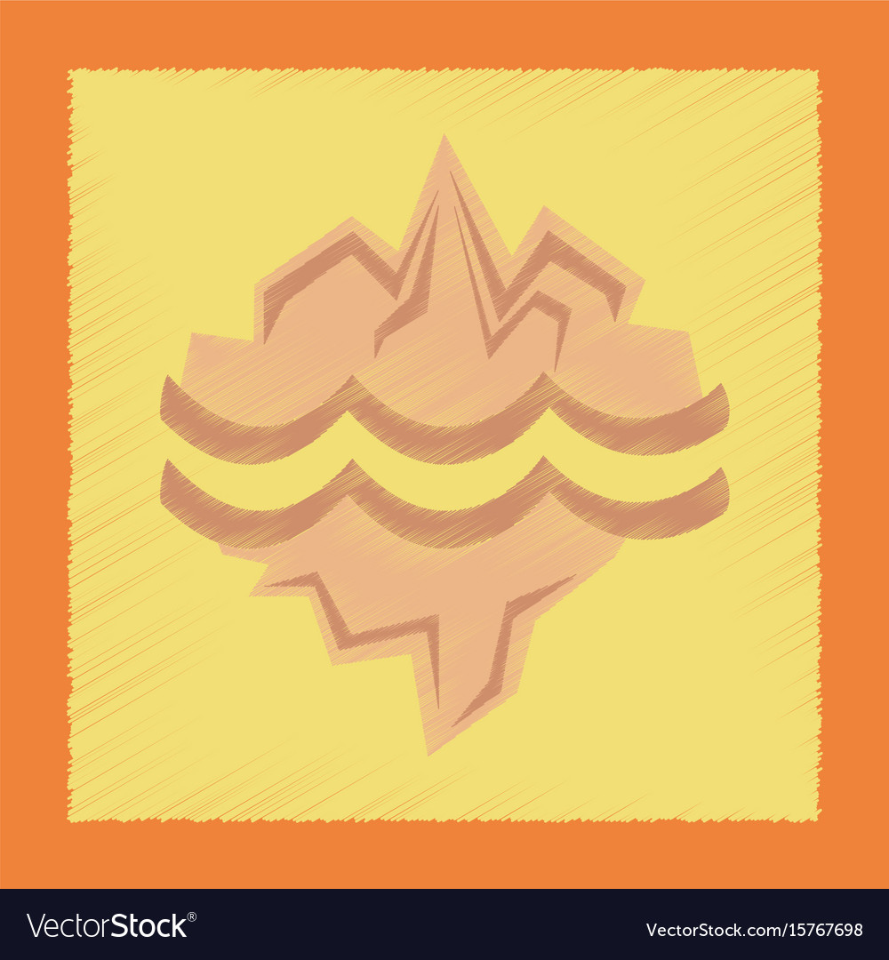 Flat shading style icon melting glacier