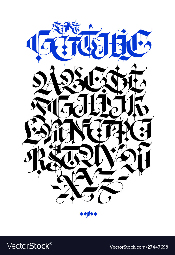 Premium Vector  Gothic english alphabet font for tattoo personal and  commercial purposes