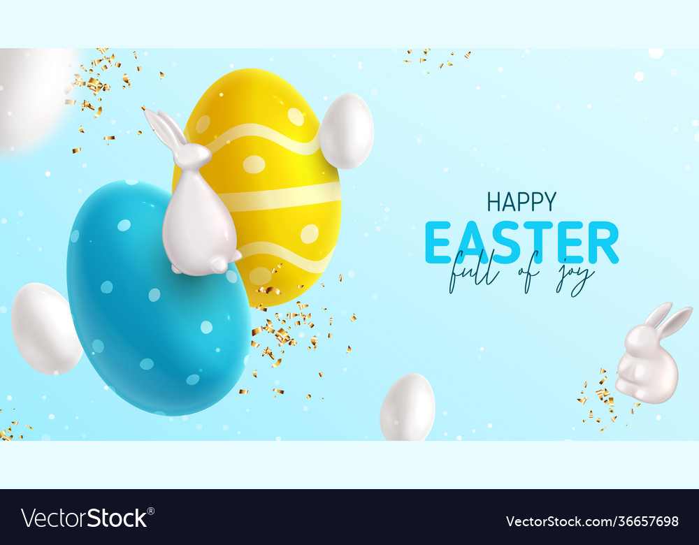 Happy easter holiday banner