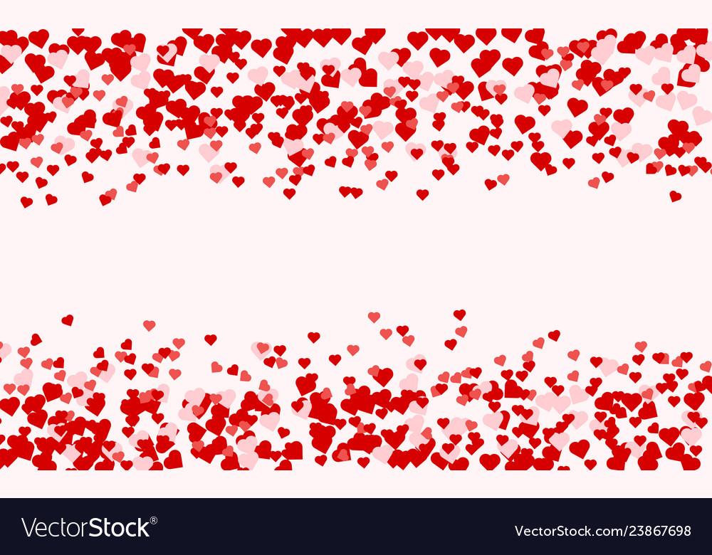 Heart confetti of valentines petals falling Vector Image