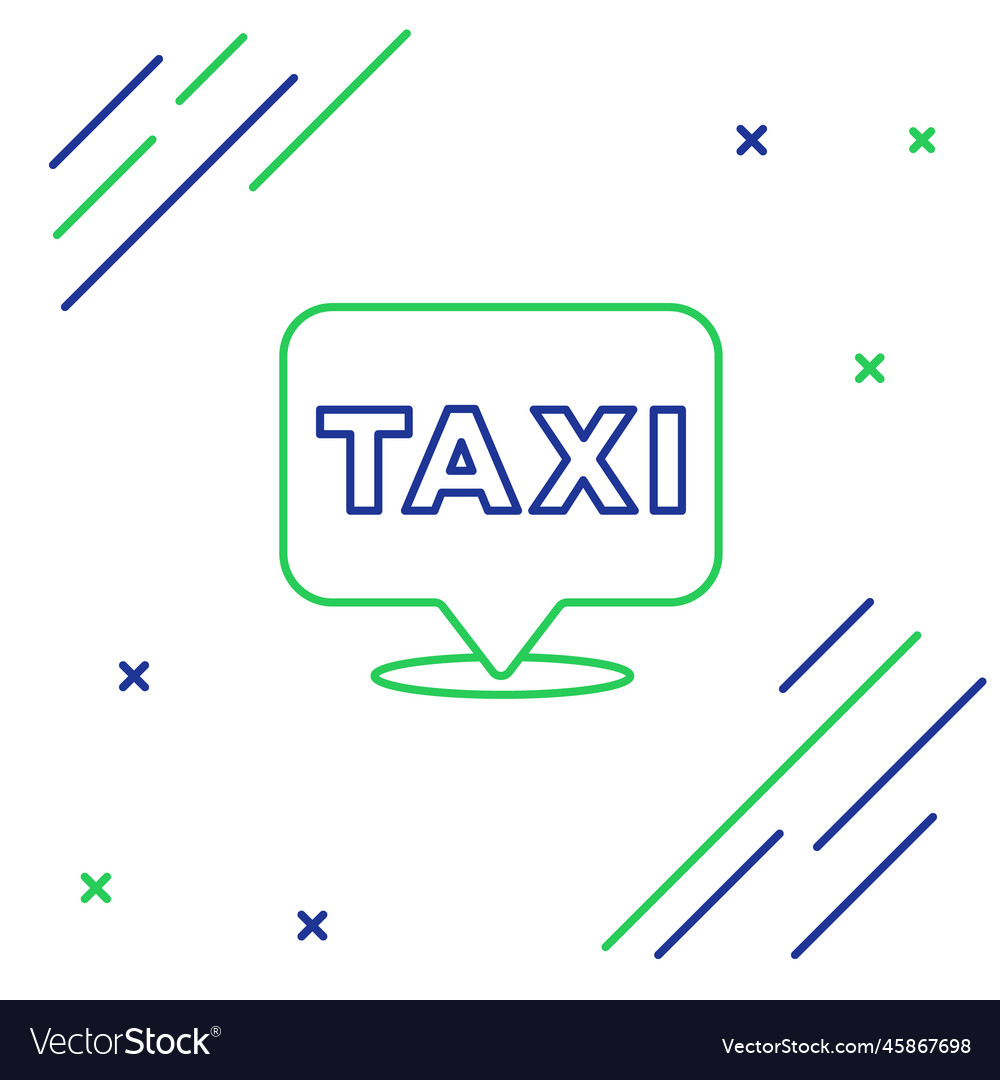 Line map pointer with taxi icon isolated on white Vector Image Line map pointer with taxi icon isolated on white
