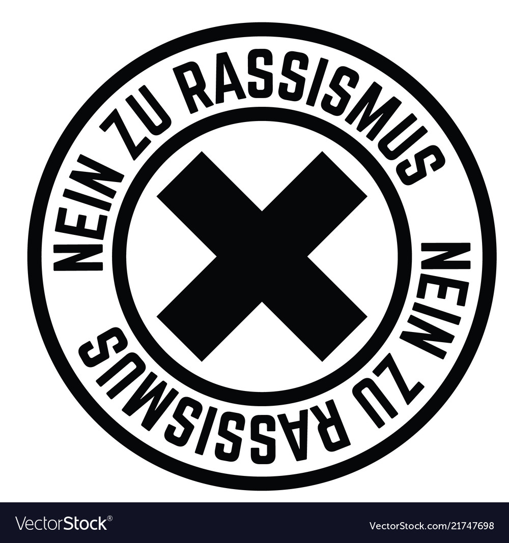 No to racism stamp in german