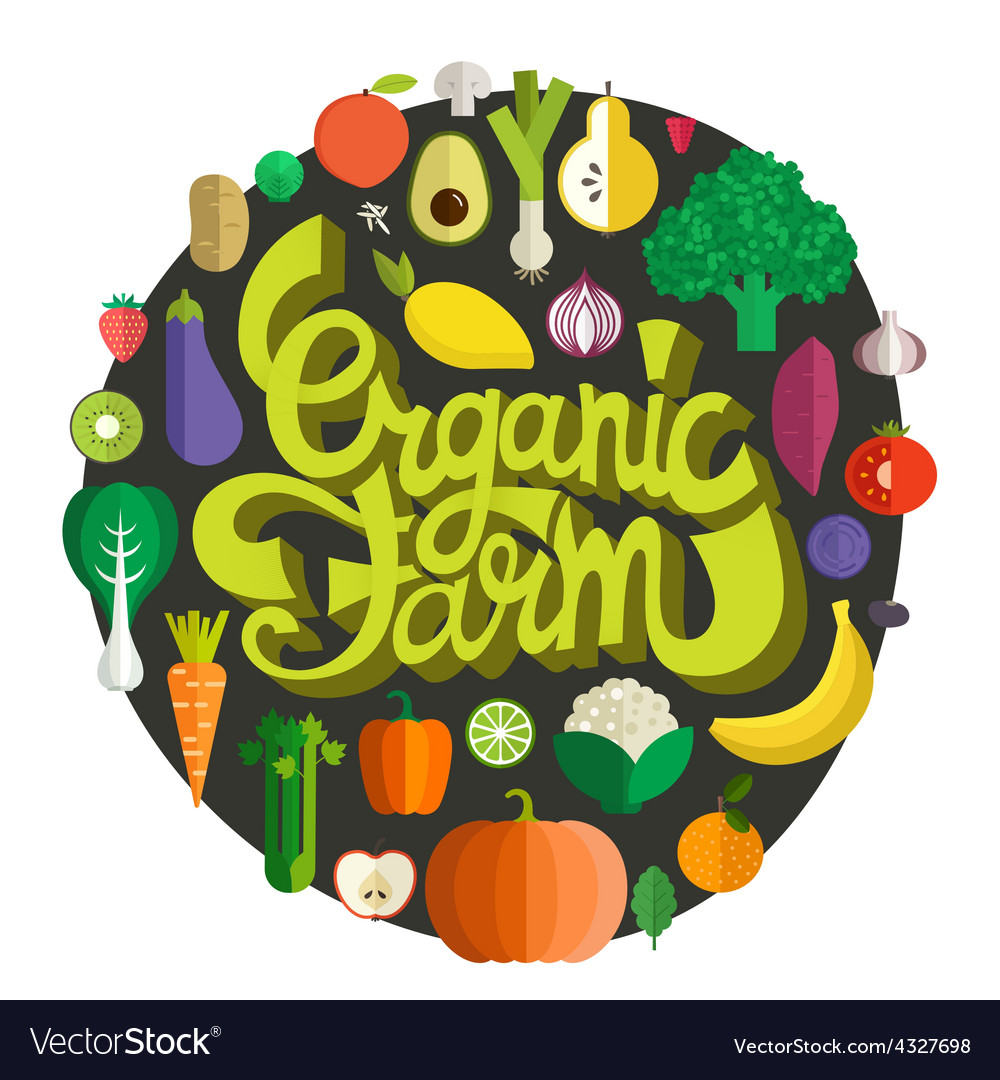 Organic Farm Royalty Free Vector Image - VectorStock