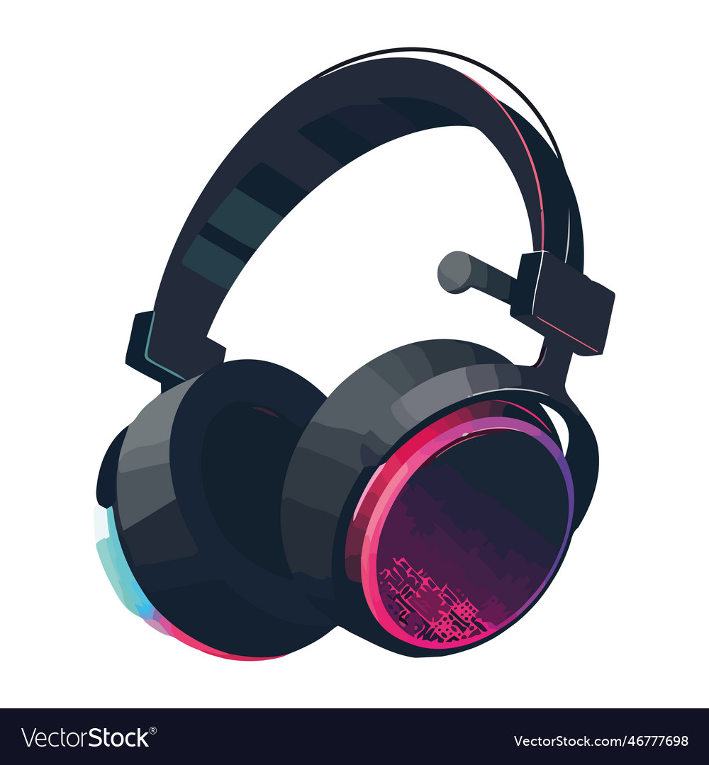 Pink headphones symbol tech