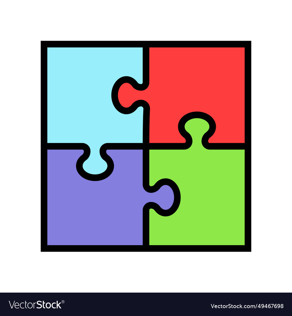 Puzzle game solution color icon