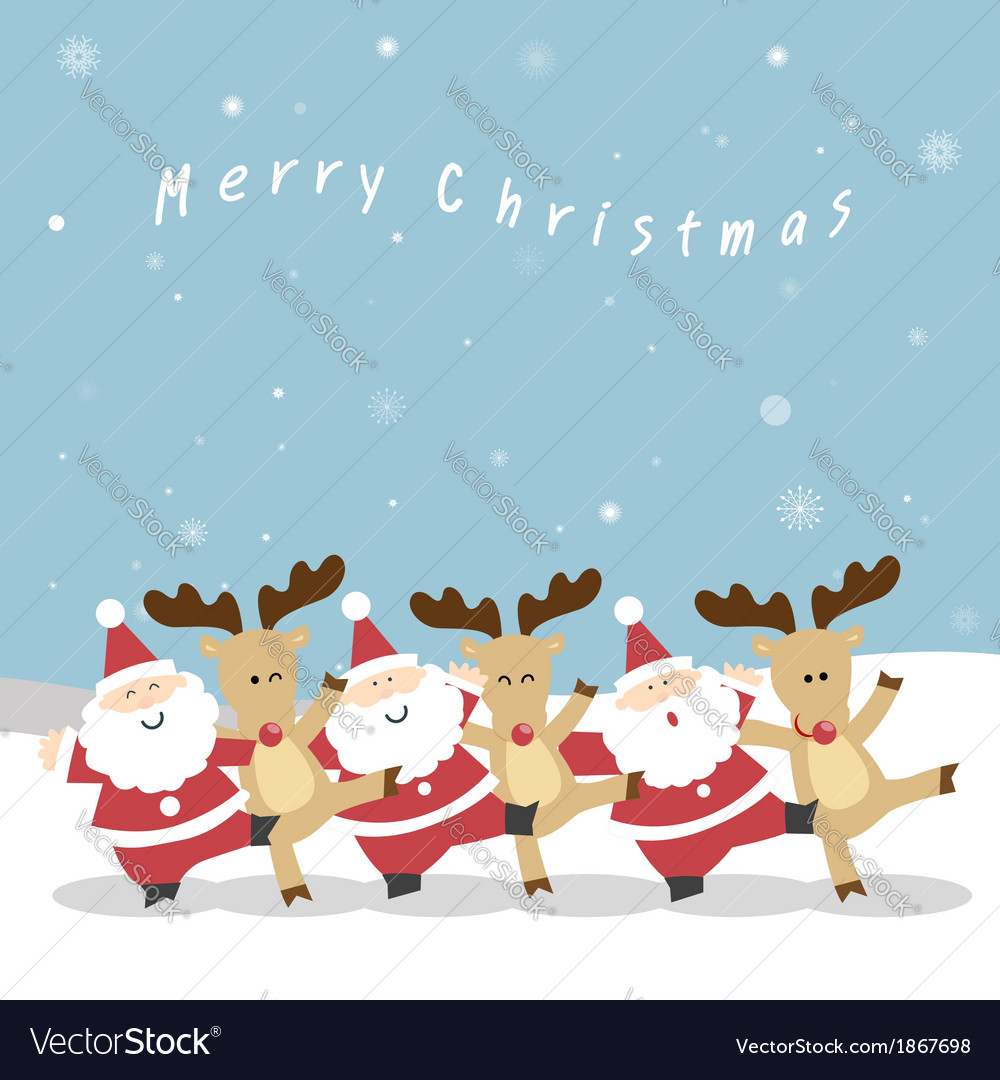 Santa and reindeer christmas