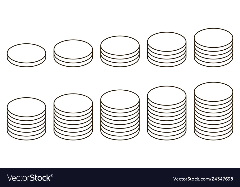 Set icon stack coins